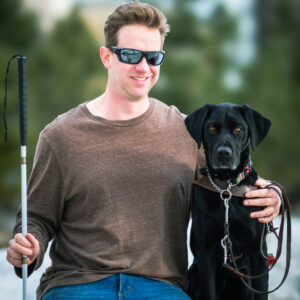 David and his guide dog, Trooper.
